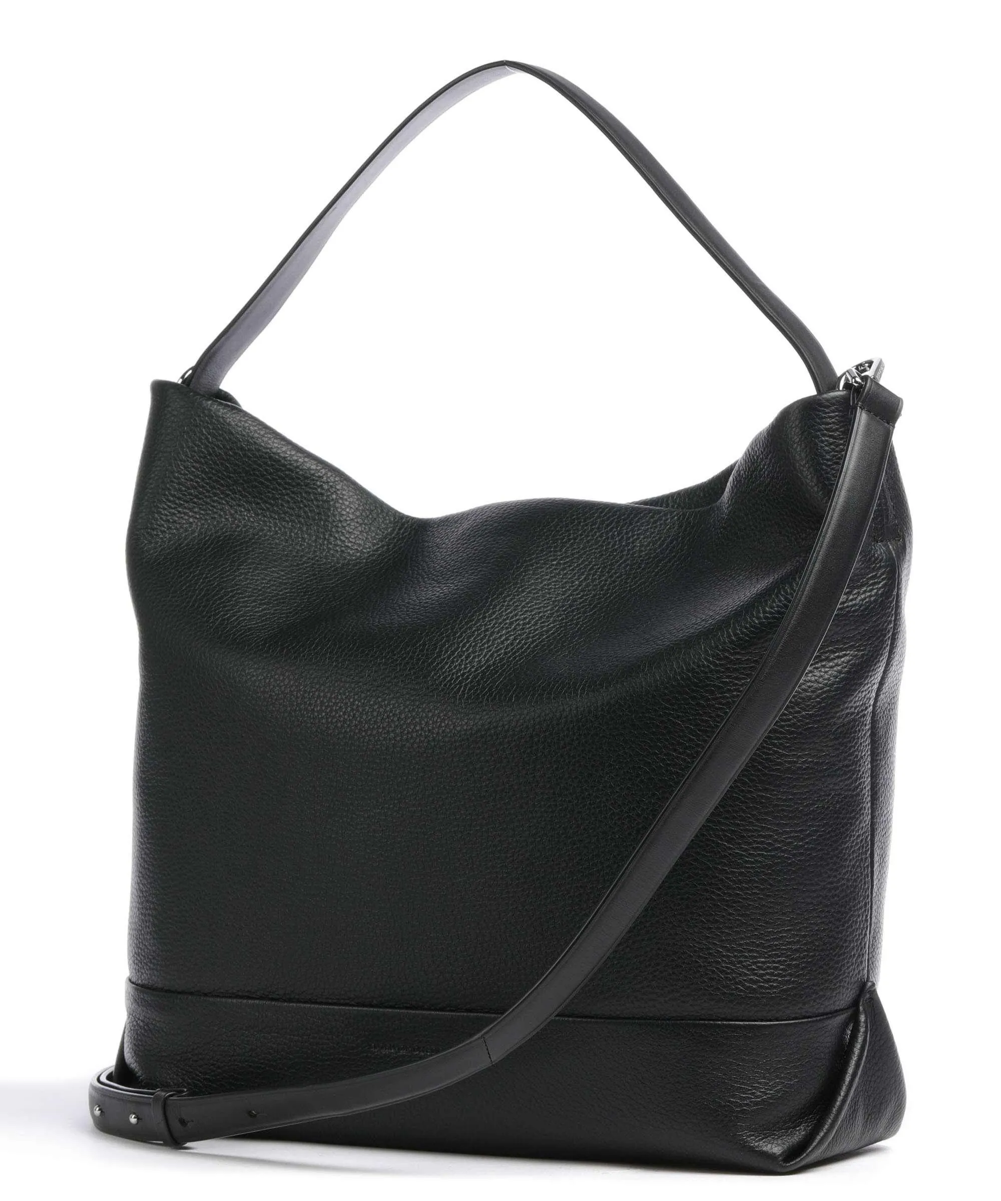  Tiger of Sweden Poly Borsa hobo 15″ pelle di vacchetta grana nero  