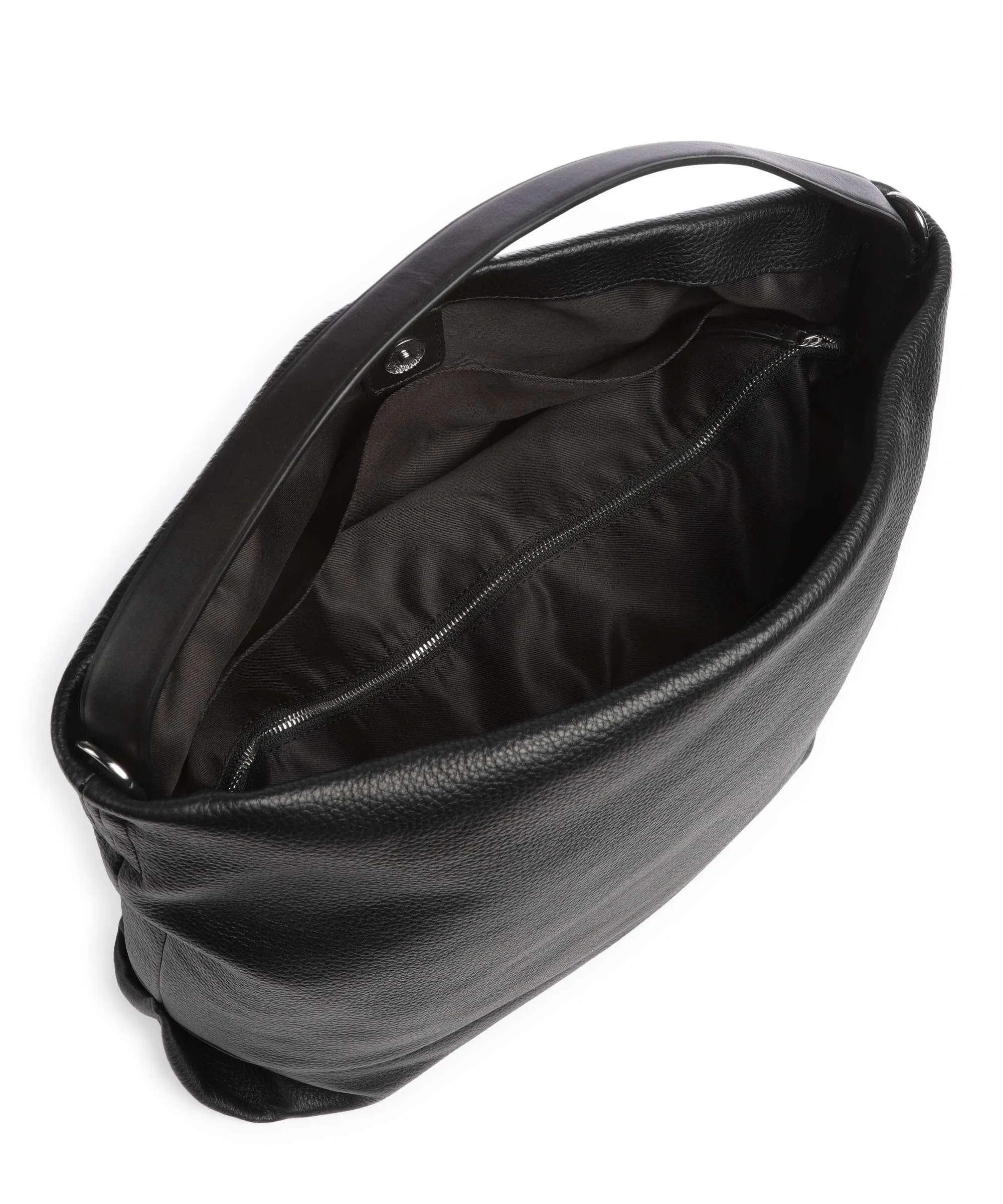  Tiger of Sweden Poly Borsa hobo 15″ pelle di vacchetta grana nero  