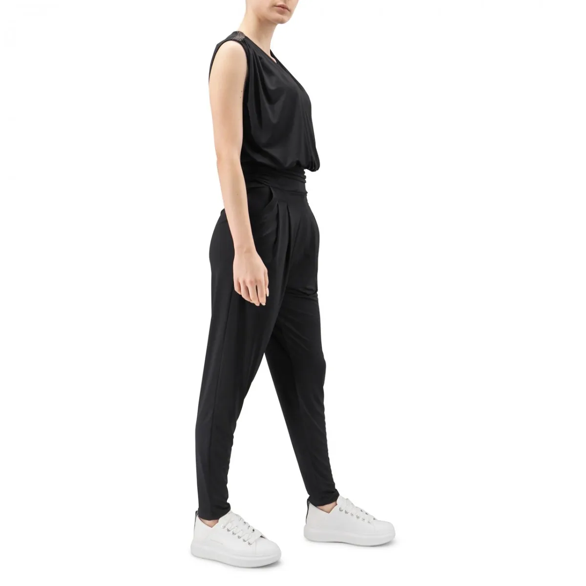 Tuta In Jersey Fluido Con Pantalone Carrot E Flag
