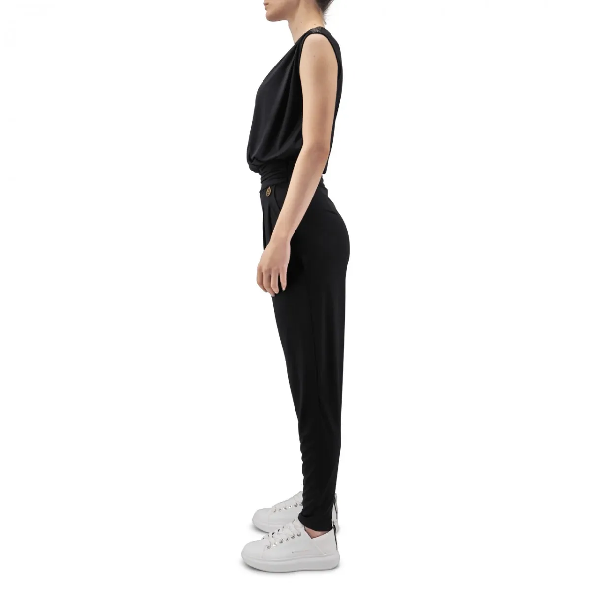 Tuta In Jersey Fluido Con Pantalone Carrot E Flag