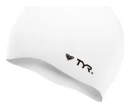 TYR Cuffia in silicone antirughe Cuffia da nuoto bianca