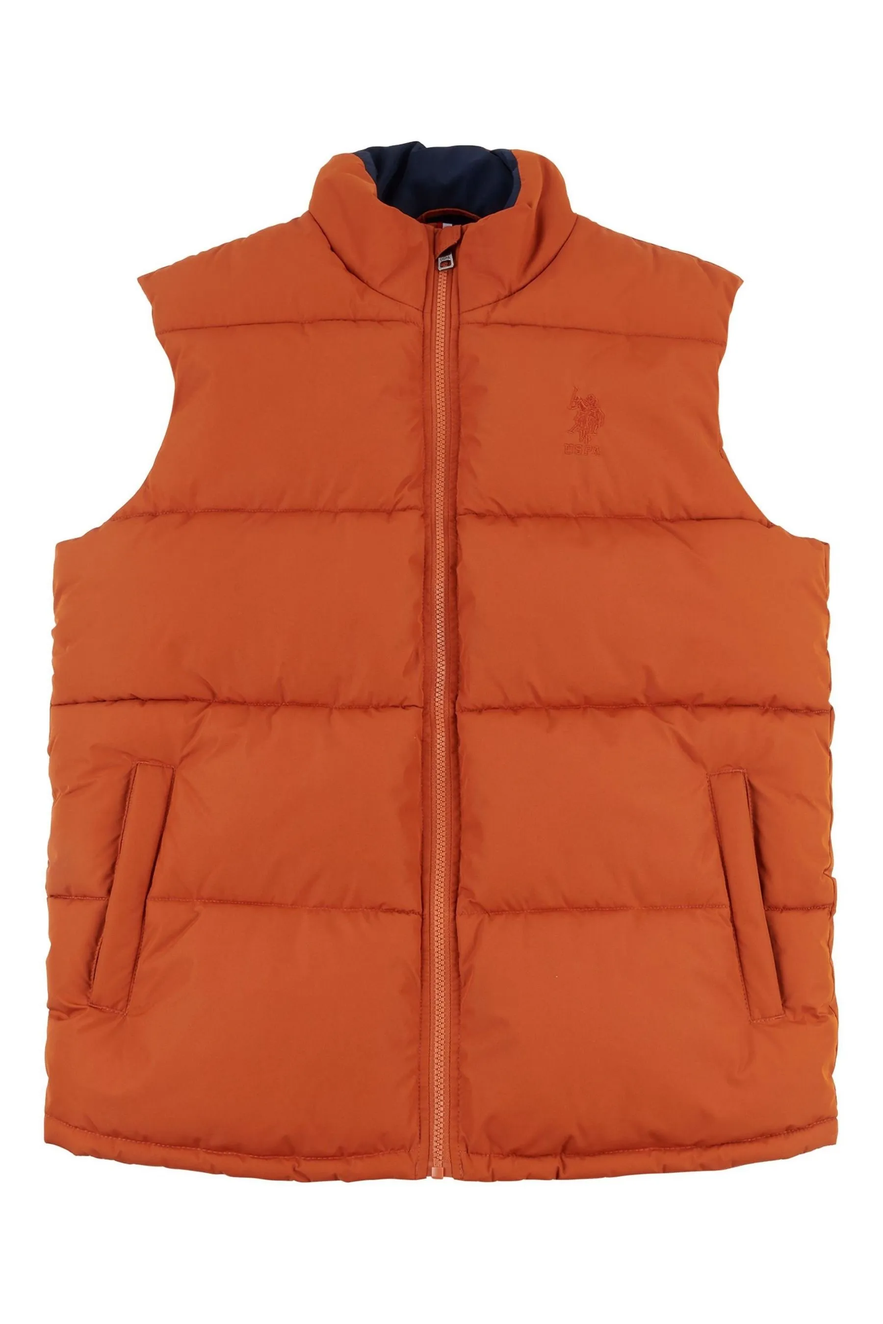 U.S. Polo Assn. Uomo Arancione - Gilet trapuntato spesso
