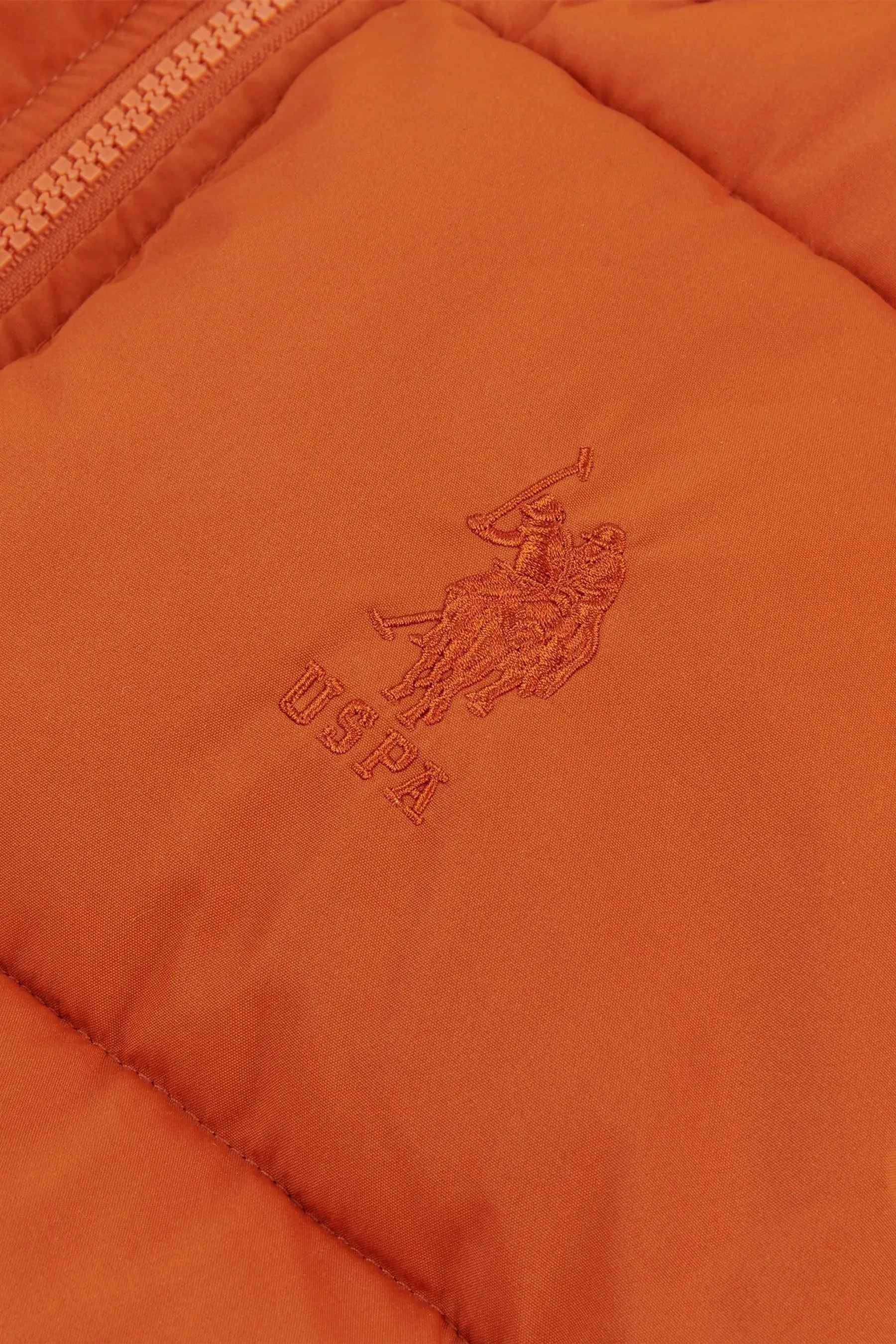 U.S. Polo Assn. Uomo Arancione - Gilet trapuntato spesso