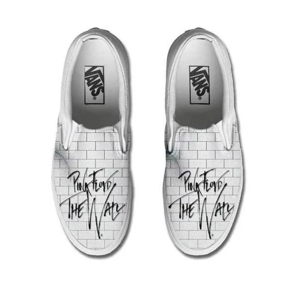 Vans Classic Slip on Pink Floyd The Wall Disegnate Indelebile Painted Scarpe
