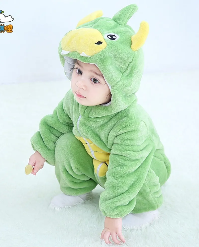 Vestiti di flanella per bambini Tuta da dinosauro per bambini
