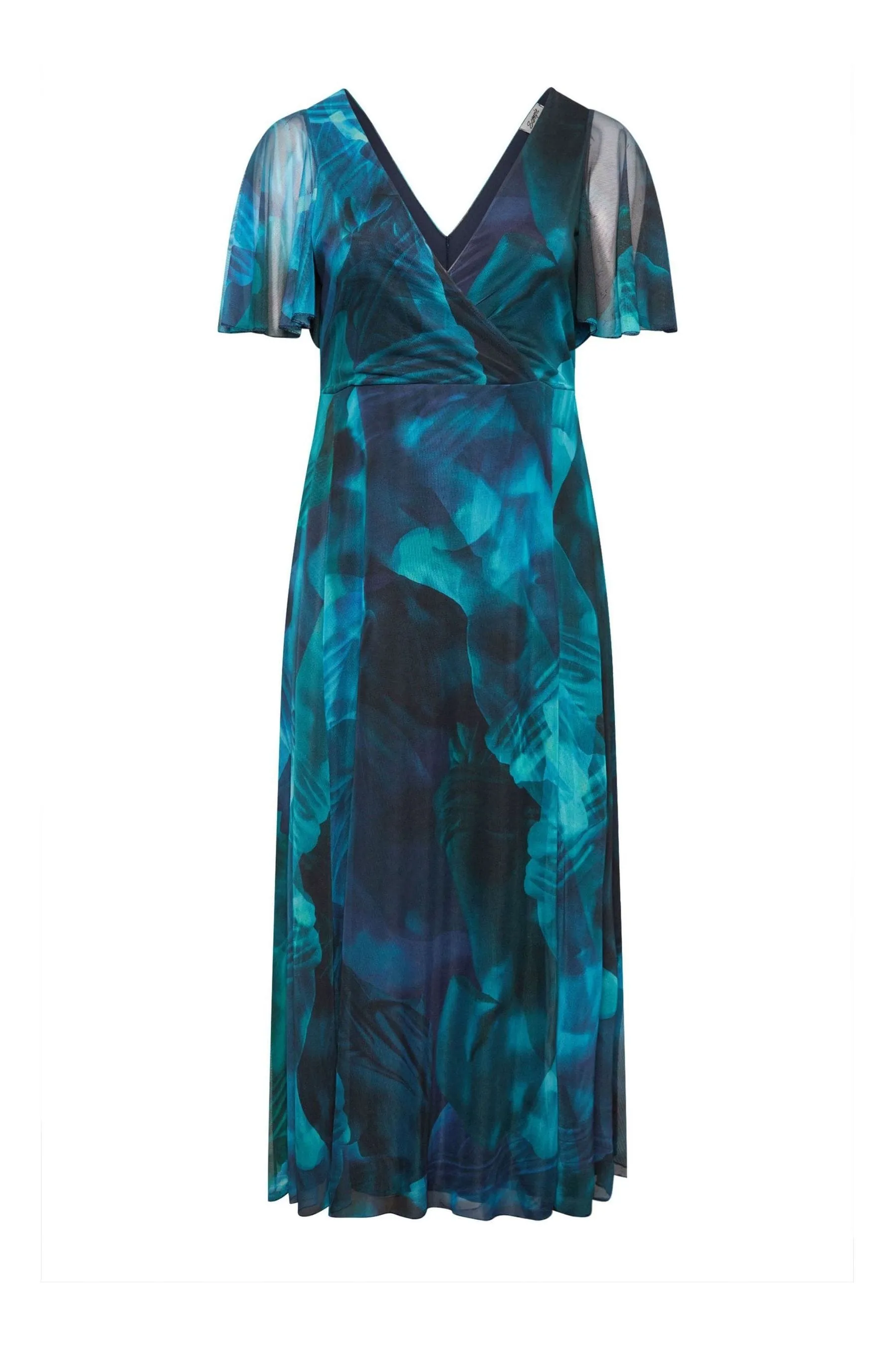 Yours Curve London - Abito maxi a portafoglio astratto