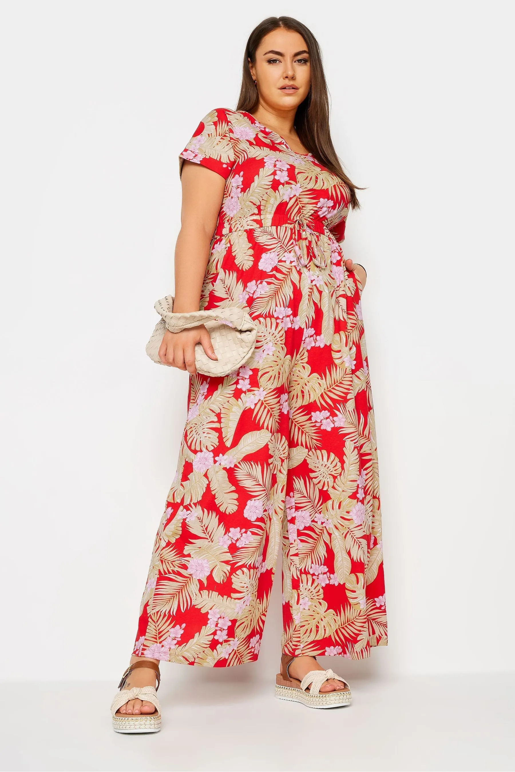 Yours Curve salopette lunga con coulisse