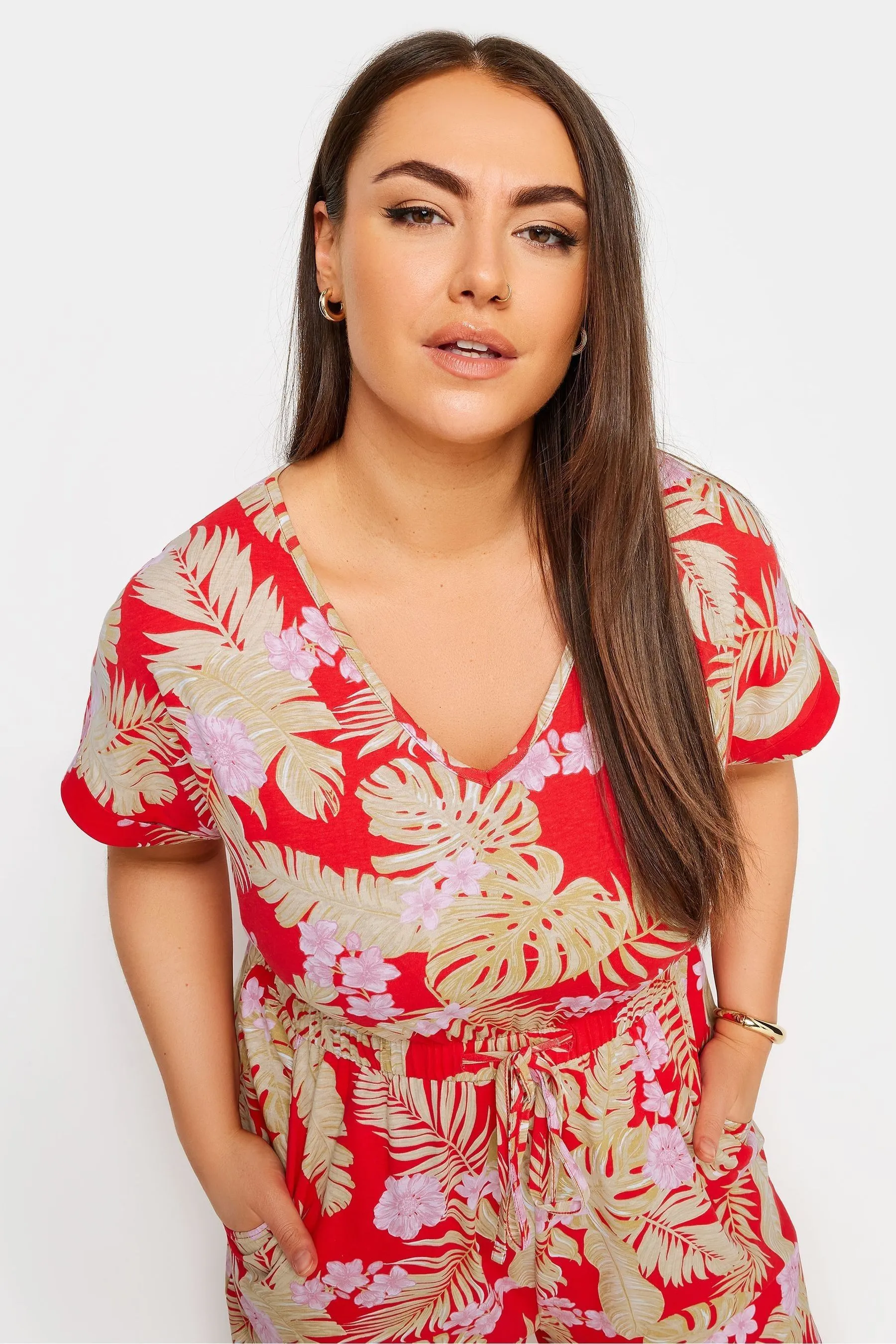 Yours Curve salopette lunga con coulisse