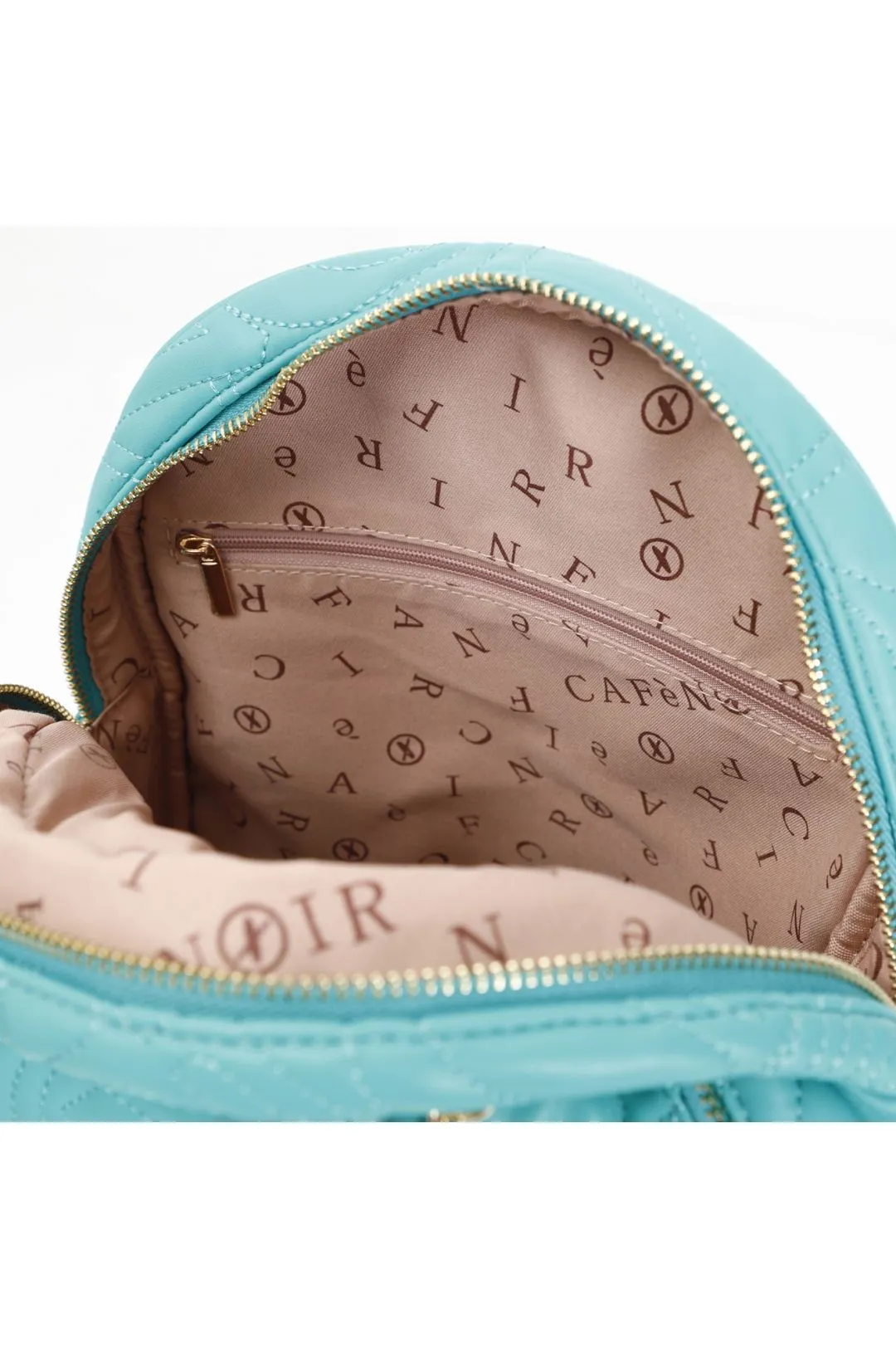 zaino con pattern cafènoir trapuntato all-over acqua marina