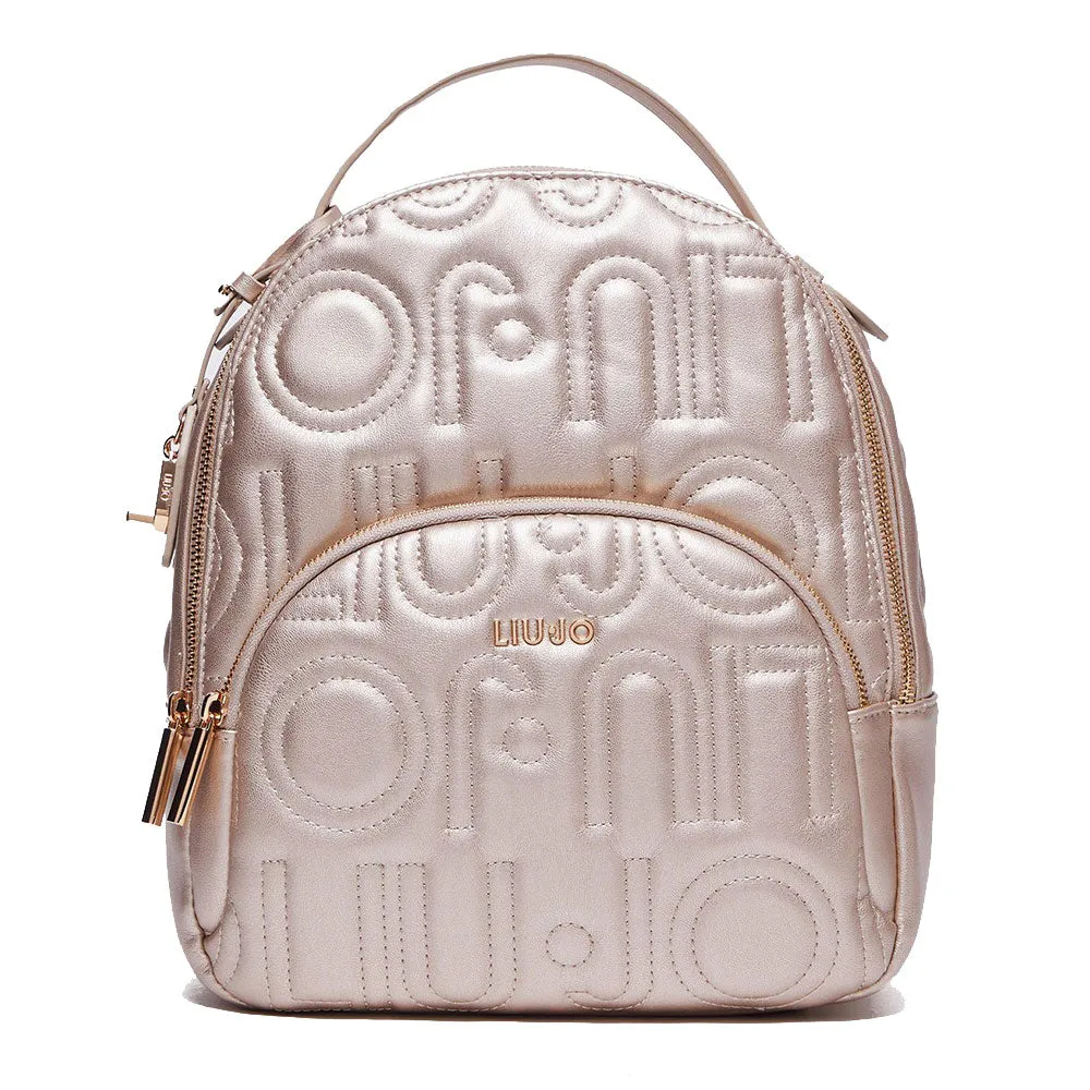 Zaino Donna LIU JO con Logo Trapuntato All Over colore Light Gold
