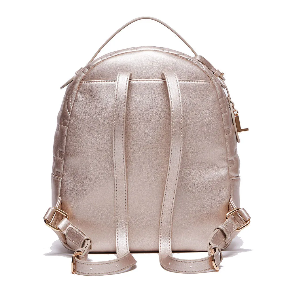 Zaino Donna LIU JO con Logo Trapuntato All Over colore Light Gold