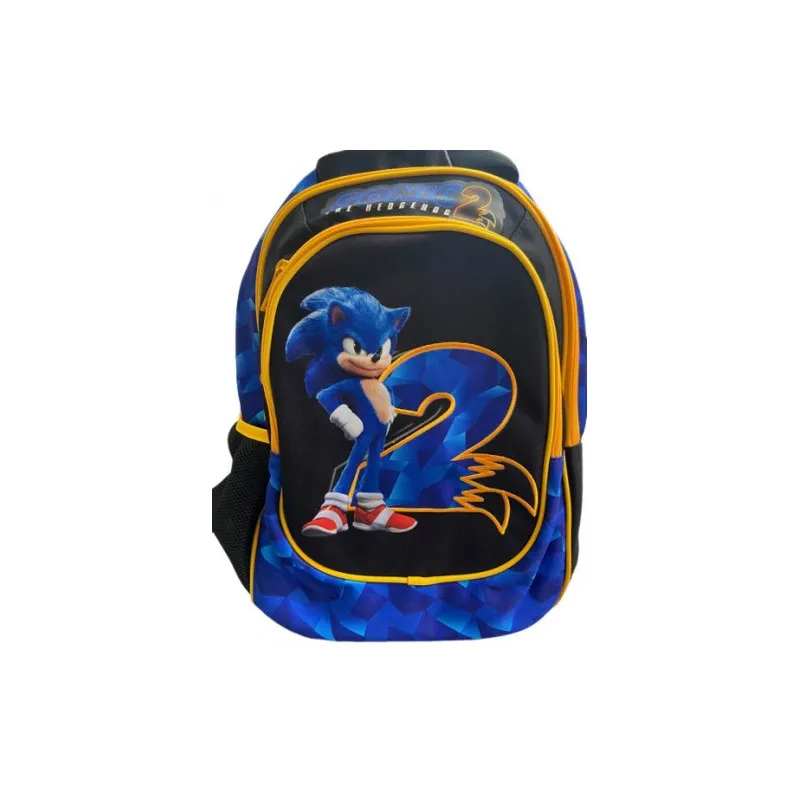 ZAINO SCUOLA OVETTO ORGANIZZATO SONIC 2 THE HEDGEHOG ORIGINAL 3 CERNIERE 42X35X20CM OFFICIAL PRODUCT SEGA OF AMERICA