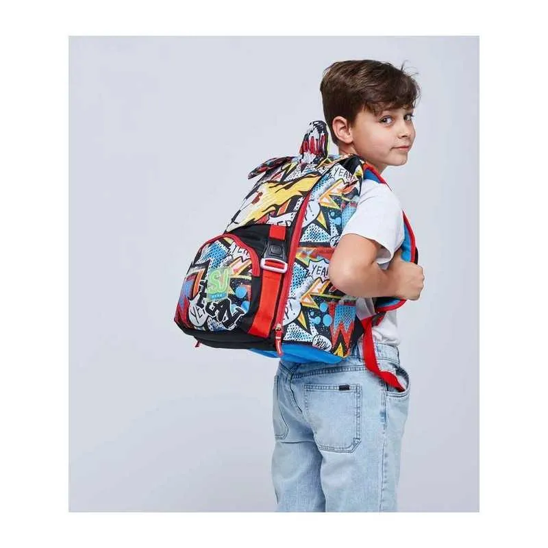 ZAINO SCUOLA SDOPPIABILE BIG SJ GANG FIREGOAL BOY 27X41X22CM28L.LO ZAINO CHE MUOVE LE ORECCHIE A TUO COMANDO SEVEN ITALY